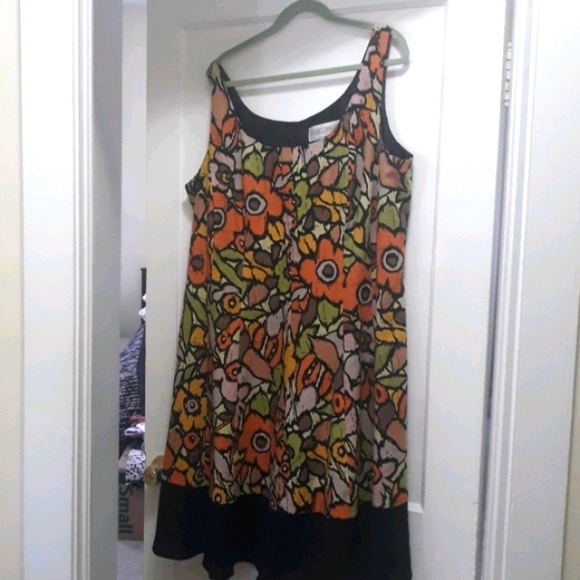 Jessica Howard Woman Bold Tropical Floral Print Linen Dress - Picture 2 of 13